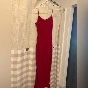 Red Spaghetti Strap Maxi Dress